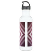 Moderne Roze & Witte Gradatie Vierkanten Waterfles (Achterkant)