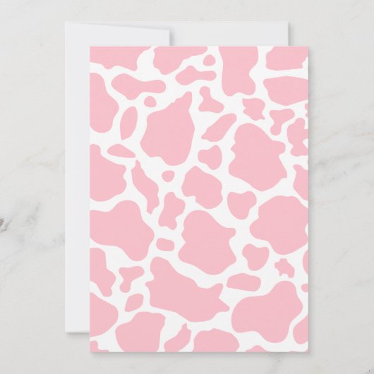 Moderne roze witte Koe afdrukBaby shower Kaart (Achterkant)