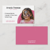 Moderne Roze & Witte Kunstenaar Gezicht Schilder Visitekaartje (Voorkant / Achterkant)