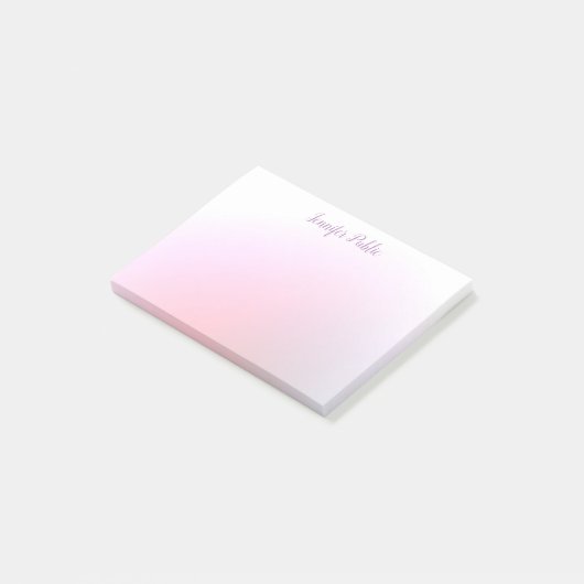Moderne roze witte legante professionele Sjabloon Post-it® Notes (Schuin)