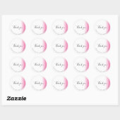 Moderne roze witte make-up & haar dank je ronde sticker (Vel)