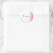 Moderne roze witte make-up & haar dank je ronde sticker (Tas)