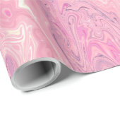 Moderne roze witte marmerverf Abstract ontwerp Cadeaupapier (Rol Hoek)