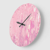 Moderne roze witte marmerverf Abstract ontwerp Grote Klok (Hoek)