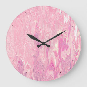 Moderne roze witte marmerverf Abstract ontwerp Grote Klok