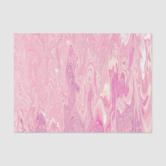 Moderne roze witte marmerverf Abstract ontwerp Tissuepapier (Voorkant)