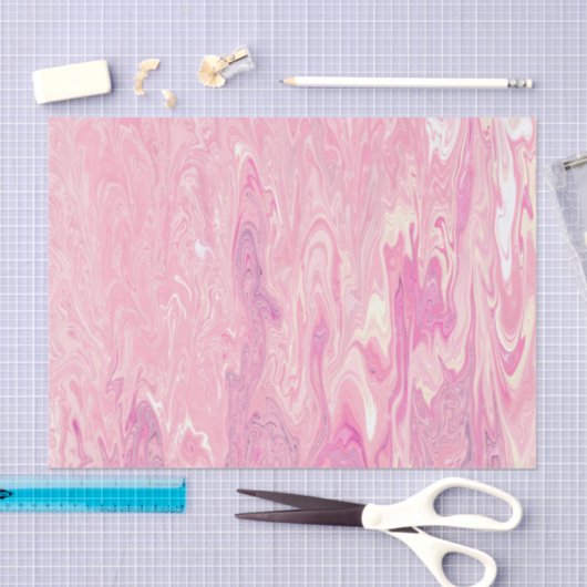 Moderne roze witte marmerverf Abstract ontwerp Tissuepapier (Craft)