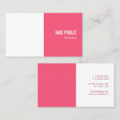 Moderne, roze witte, minimale Sjabloon Visitekaartje (Voorkant / Achterkant)