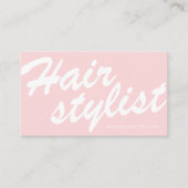 Moderne roze witte minimale vetgedrukte script kap visitekaartje (Voorkant)