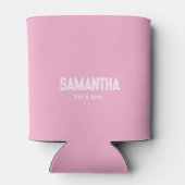 Moderne roze witte monogram initiaal koeler voor b (Achterkant)