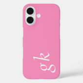 Moderne Roze Witte Monogram Naam Case-Mate iPhone Case (Achterkant)