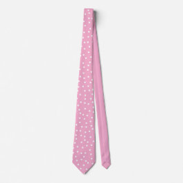moderne roze witte polka stippen bruidegom cadeau stropdas
