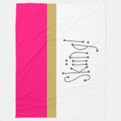Moderne, roze, witte, roze, roodroze, roterende te fleece deken (Voorkant)