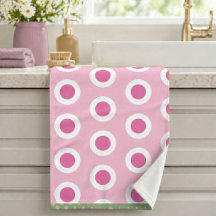 Moderne Roze Witte Salie Groene Cirkel Ring Patroo