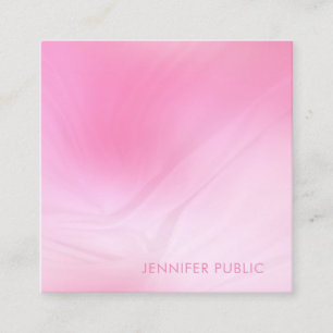 Moderne Roze Witte Sjabloon Elegant Professioneel Vierkante Visitekaartje