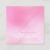 Moderne Roze Witte Sjabloon Elegante Professioneel Vierkante Visitekaartje (Achterkant)