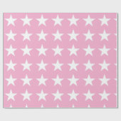 Moderne roze witte sterren Cute Design Elegant Gif Cadeaupapier (Vlak)