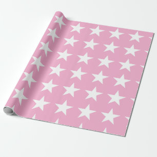 Moderne roze witte sterren Cute Design Elegant Gif Cadeaupapier