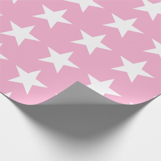 Moderne roze witte sterren Cute Design Elegant Gif Cadeaupapier (Hoek)