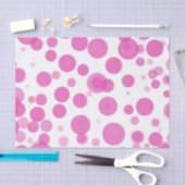 Moderne Roze & Witte Stippen Bubbel Feest Tissuepapier (Craft)