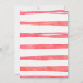 Moderne Roze Witte Strepen Aardbei 1e Verjaardag Kaart (Voorkant)