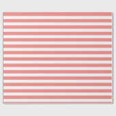 Moderne roze witte strepen cadeaupapier (Vlak)