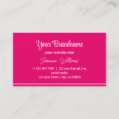 Moderne roze witte strepen met Logo Professional Visitekaartje (Achterkant)