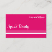 Moderne roze witte strepen Professional en stijlvo Visitekaartje (Voorkant)