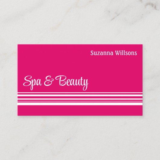 Moderne roze witte strepen Professional en stijlvo Visitekaartje (Voorkant)