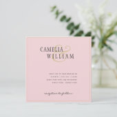 Moderne Roze Witte Trouw Uitnodiging (Staand voorkant)