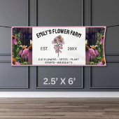 Moderne Roze & Witte Twee Foto Bloemenboerderij Spandoek