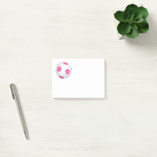 Moderne roze witte voetbal post-it® notes (Kantoor)