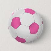 Moderne roze witte voetbal ronde button 5,7 cm (Voorkant)