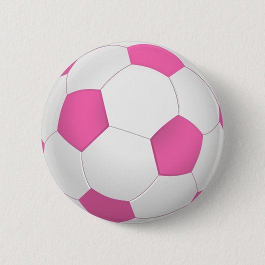 Moderne roze witte voetbal ronde button 5,7 cm (Voorkant)