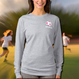 Moderne roze witte voetbal - voeg naam toe t-shirt