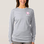 Moderne roze witte voetbal - voeg naam toe t-shirt (Voorkant)