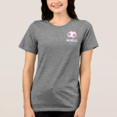Moderne roze witte voetbal - voeg naam toe Tri-Blend shirt (Voorkant)