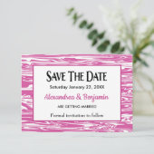 Moderne roze witte Waterverf bruiloft personaliser Save The Date (Staand voorkant)