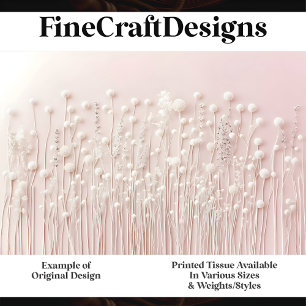Moderne Roze Witte Wilde Bloemen H3 Florale Decoup Tissuepapier