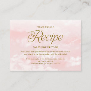 Moderne Roze Wolk Bruidsfeest Recept Verzoek Informatiekaartje