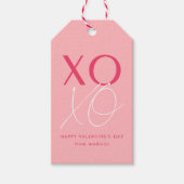 Moderne roze XOXO-Valentijnsdag Cadeaulabel (Voorkant)