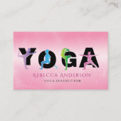 Moderne roze yoga instructeur stijl visitekaartje (Voorkant)