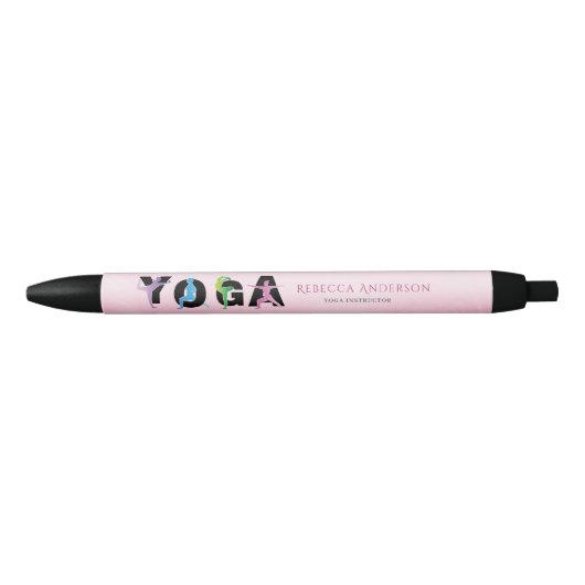 Moderne roze yoga instructeur stijl zwarte inkt pen (Voorkant)