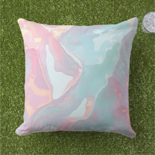 Moderne Roze Zachte Mint Goud Luxe Collectie Buitenkussen