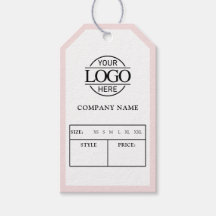 Moderne Roze Zakelijke Logo Kleding Prijs Hang Tag