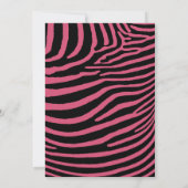 Moderne roze Zebra Stripes Black Ribbon Sweet 16 Kaart (Achterkant)