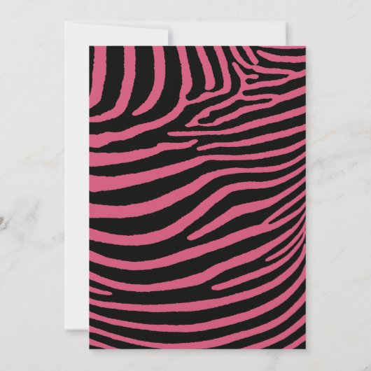 Moderne roze Zebra Stripes Black Ribbon Sweet 16 Kaart (Achterkant)