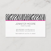 Moderne Roze Zebraprint Aangepaste Bedrijfslogo Visitekaartje (Achterkant)