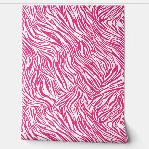 Moderne roze zebraprint behang