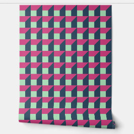 Moderne Roze Zig-Zag Geometrische Behang – Trendge